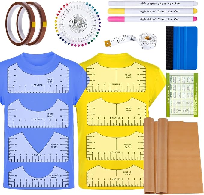 18Pcs Sublimation Accessories, Tshirt Ruler Guide Vinyl Alignment Tool - Image 8