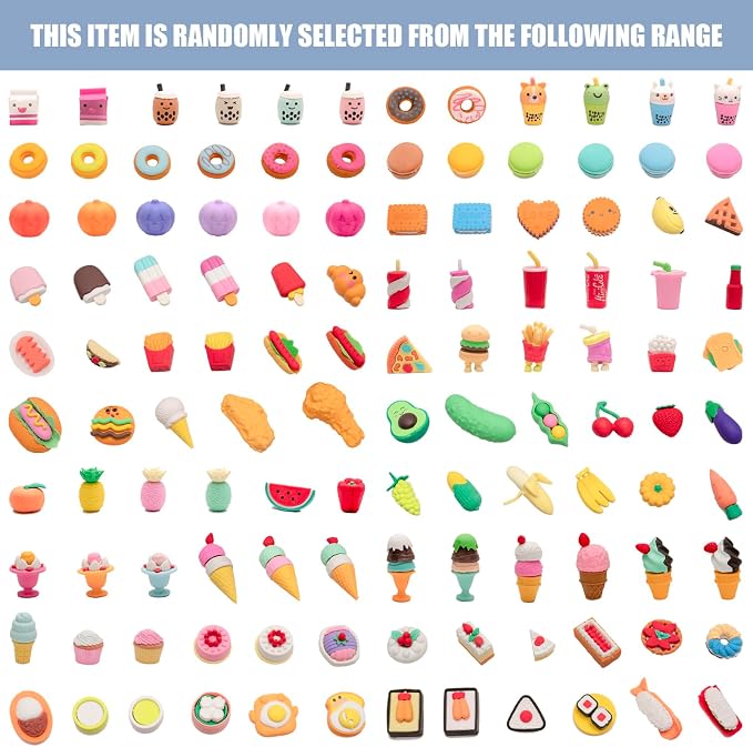 90pcs 3D Cute Kids Erasers, Random Desktop Pet Toys Gifts, Classroom Rewards - Image 7