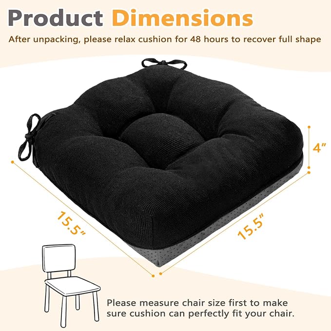 MAGIC ELEPHANT Chair Cushions for Dining Chair, Shredded Memory Foam Kitchen - Image 3