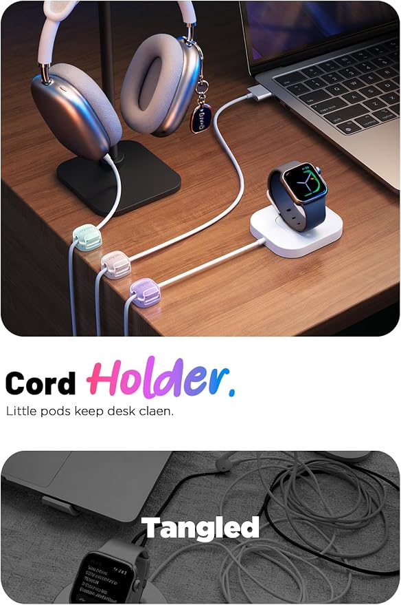8 Pack Cable Clips, Cord Organizer Cute Spring Cord Holder - Image 2