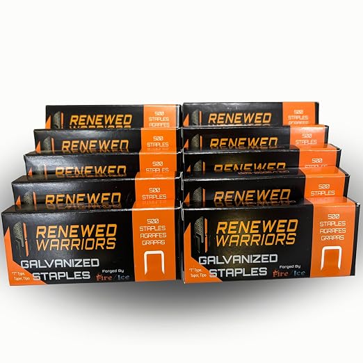 T50 Galvanized Staples – Heavy Duty 3/8" Crown, 1/2" Inch Leg Length – Fits All by RenewedWarriors