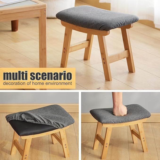 Foot Stool Ottoman Foot Rest Under Desk, Small Stool - Image 7