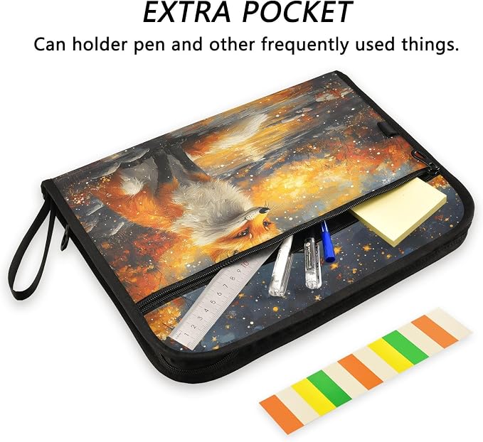 Expanding File Folder Funny Magic Fox Accordion File Organizer 13 Pockets - Image 6