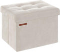 SONGMICS Storage Ottoman, Foldable Small Ottoman Foot Rest, 12.2 x 16.1 Inches by Unknown