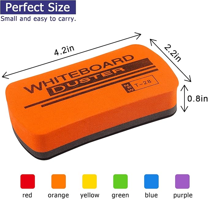 6 Pack Magnetic Dry Erase Erasers 4.2" x 2.2" | Whiteboard Dry Erase Eraser - Image 2