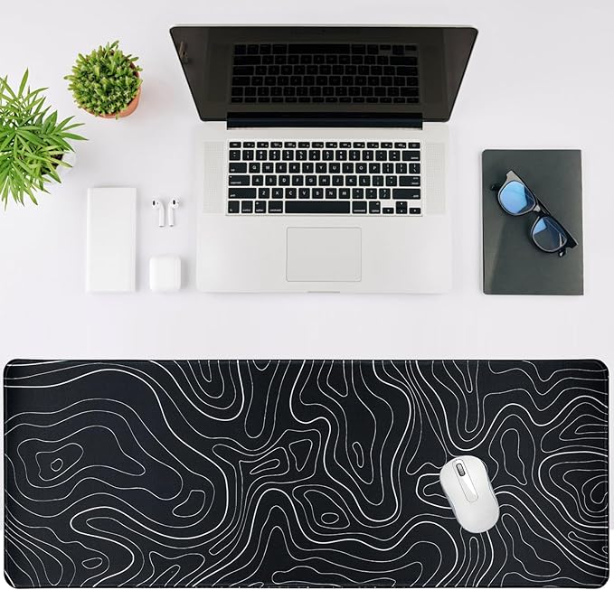 Gaming Mouse Pad Large 31.5 x 11.8in Topographic Keyboard Mousepad - Image 4