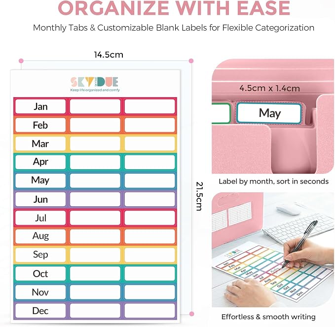 SKYDUE Accordion File Organizer, Expanding File Folder - Image 2