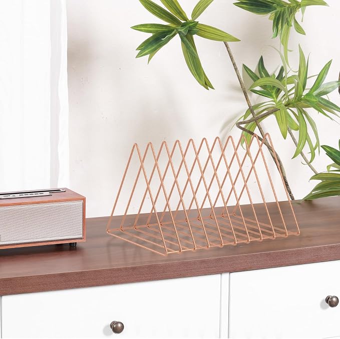 Urban Deco Triangle Desk Organizers Metal Wire Magazine Holder 10 Sections - Image 6