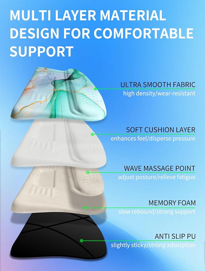 Ergonomic Wave Wrist Rest with Keyboard Stand, Cushioned Palm Rest, Comfortable - Image 3