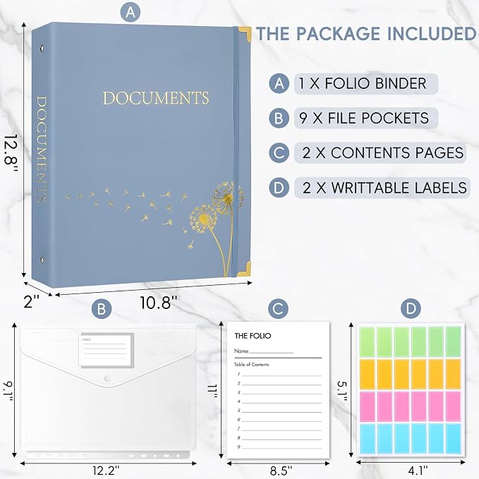 XKDOUS Important Document Organizer Emergency Binder Life Organizer Folio - Image 3