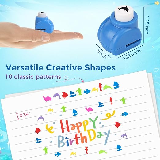 LOVEINUSA 10-Piece Sea Animal Shaped Craft Punch Set - Image 7