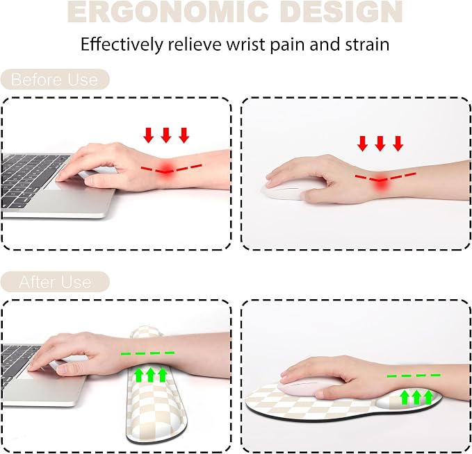 Ergonomic Mouse Pad with Wrist Rest and Keyboard Wrist Rest, Mousepad and - Image 2