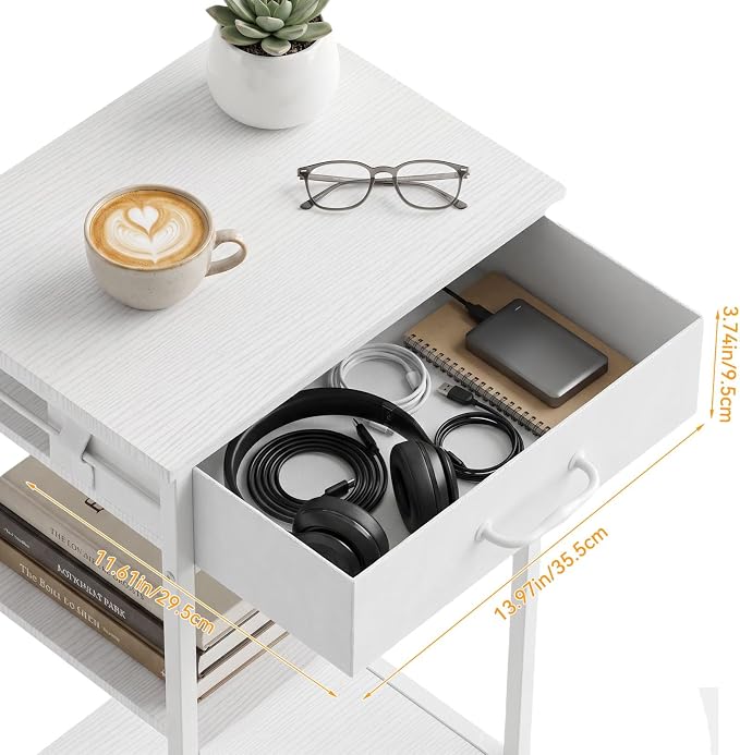 Printer Stand with Fabric Drawer, 3-Tier Industrial Sturdy Under Desk Printer - Image 7