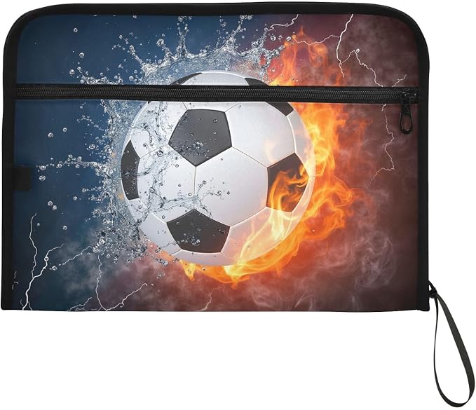 Expanding File Folder Soccer Water Fire Football Accordion File Organizer 13 - Image 7