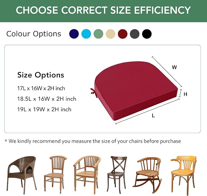 Outdoor Chair Cushions Set of 2: Waterproof & Fade Resistant Patio Furniture - Image 6