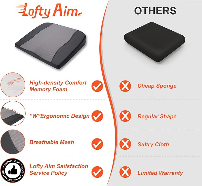 Lofty Aim Car Seat Cushion, Comfort Memory Foam Car Cushions - Image 8