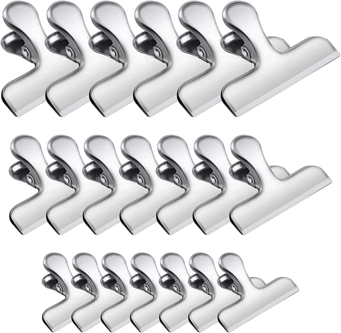 FINDMAG Chip Clips, 20 Pack Metal Bag Clips, Stainless Steel Chip Clip by FINDMAG
