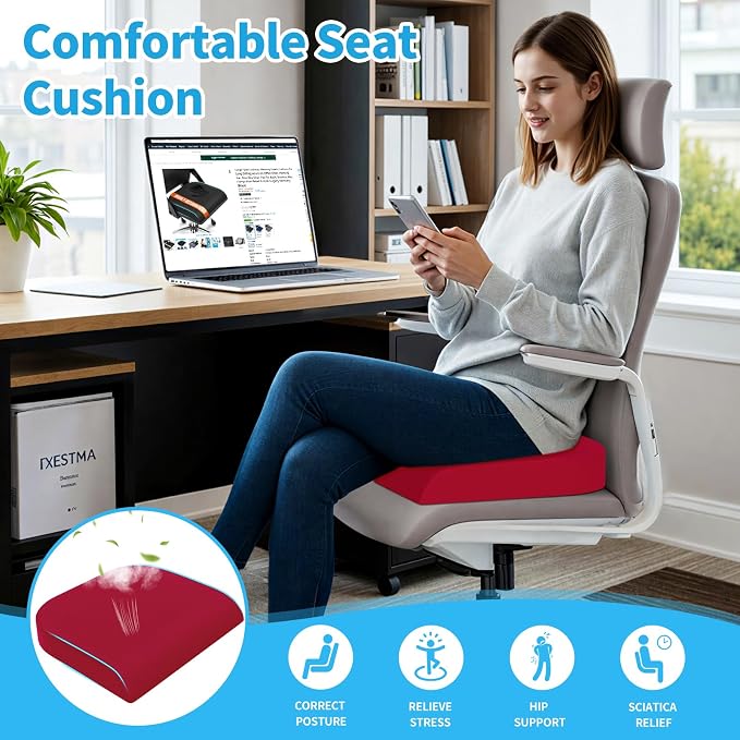 TranquilRelax XLarge Seat Cushion, Memory Foam Cushion - Image 7