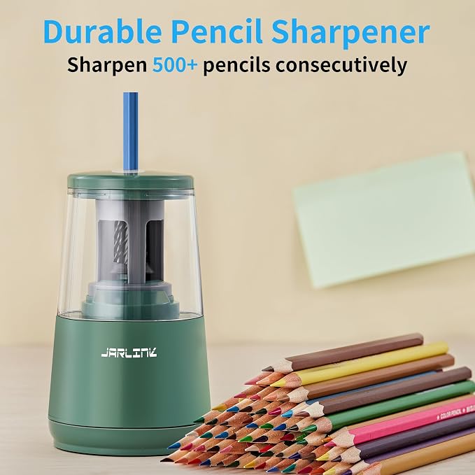 JARLINK Electric Pencil Sharpener, Heavy-Duty Helical Blade to Fast Sharpen - Image 6