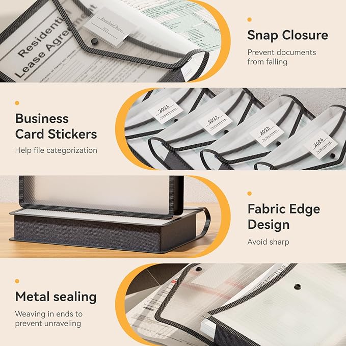 ABC life 6-Pack Plastic Expanding File Folders, Folders - Image 4