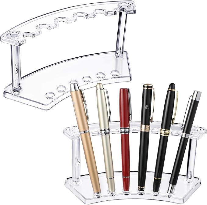 Tinlade 2 Pieces Plastic Pen Holder Stand Display Rack 6-Slot Pen Makeup Brush by Tinlade