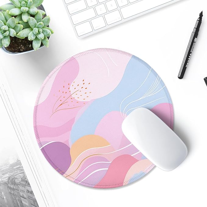 ITNRSIIET Round Mouse Pad with Stitched Edge Premium-Textured Waterproof - Image 6