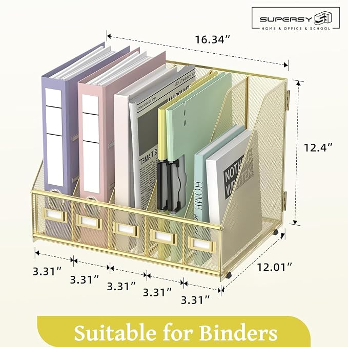 SUPEASY Desk Organizers Metal Desk Magazine File Holder - Image 3