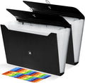 2Pcs Expanding File Folder, 13 Pockets Accordion File Holder Organizer by Nicecho