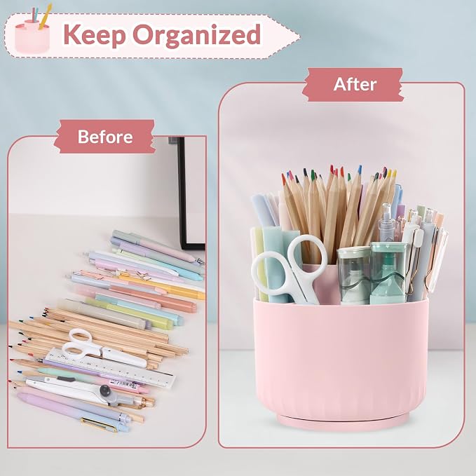 SKYDUE Makeup Organizer, Rotating Pencil Pen Holder - Image 5