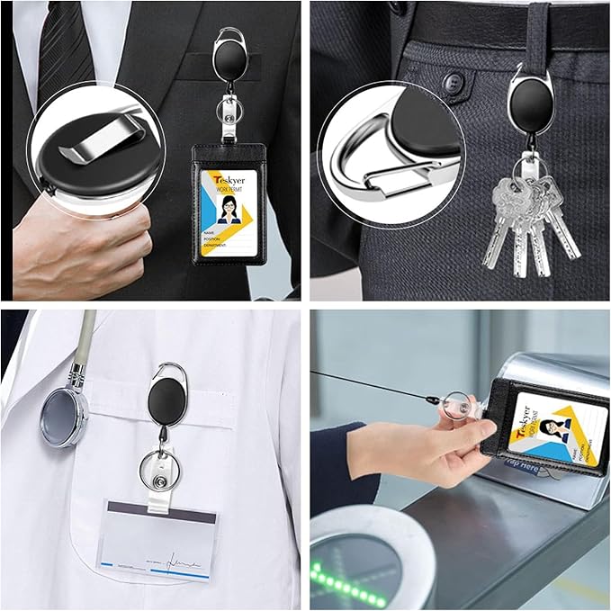 Teskyer Badge Reel, 10 Pack Retractable Badge Holders - Image 6