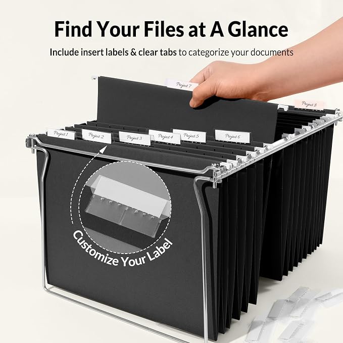SUNEE 6 Pack Hanging File Folders, Hanging File Folders Letter Size - Image 2