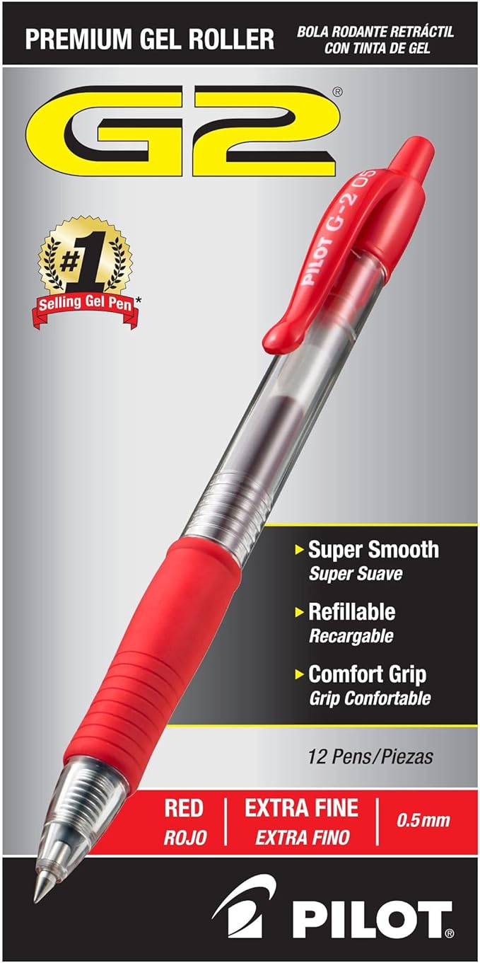 Pilot G2 Premium Refillable and Retractable Rolling Ball Gel Pens, Extra Fine - Image 2