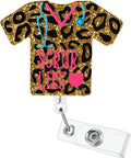 Leopard Scrub Life Funny Badge Reel, Cute Retractable ID Card Badge Holder by BEZTN