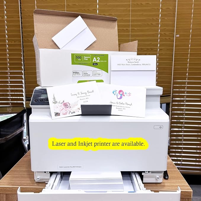 500 Pcs Bulk A2 Invitation Envelopes in White Peel & Press Self Seal 4 3/8 x 5 - Image 7