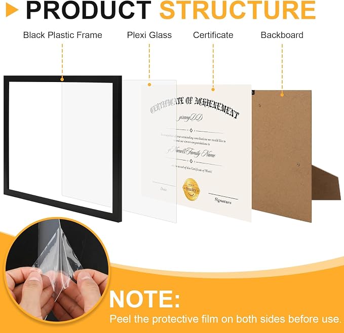 YixangDD 20 Pack Certificate Frames 8.5 x 11, College Diploma Frame - Image 2