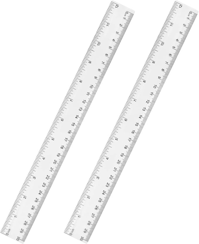 Unjoo Clear Plastic Ruler 12 Inch Straight Rulers, by Unjoo