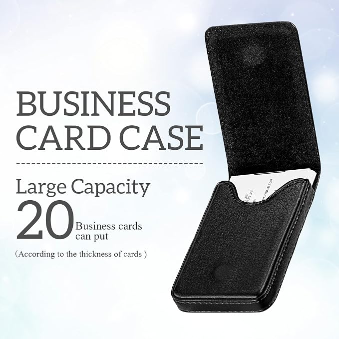 Outus 2 Pieces Business Card Holder, PU Leather Business Card Case Pocket Wallet - Image 4