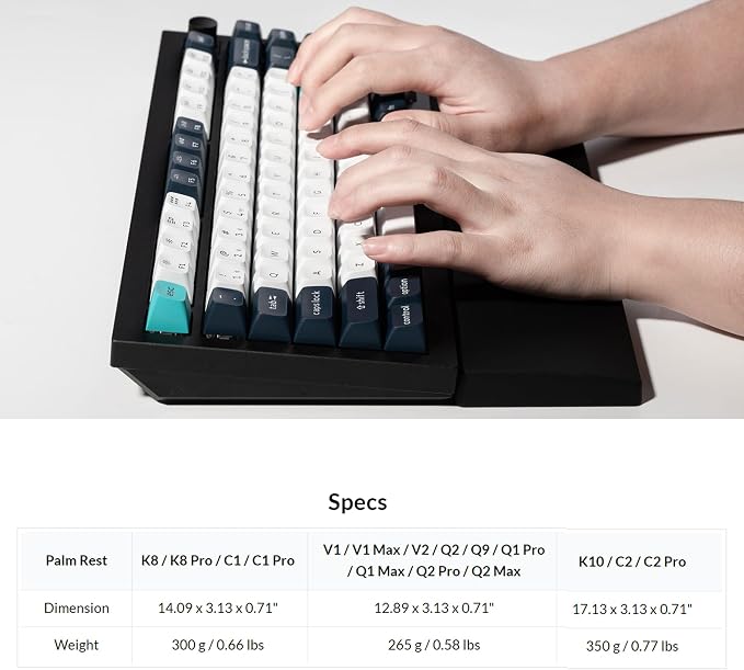 Ergonomic Silicone Wrist Rest for Keychron K10 / K10 Version 2 / C2 / C2 Pro - Image 7