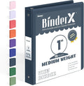 BinderX Extra Durable 3 Ring Binder, Round Rings 1 Inch Binder, Fits 175 Sheets by Sooez