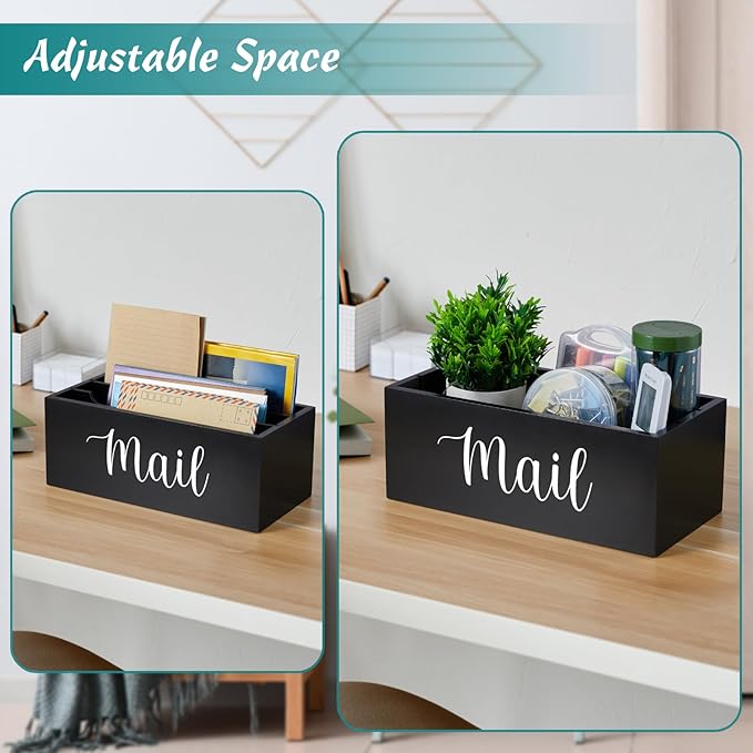DRASTAR Mail Organizer Countertop, Wooden Mail Holder - Image 5
