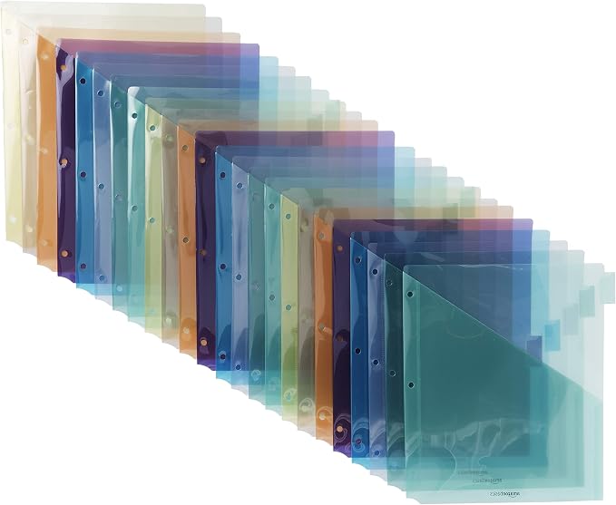 Amazon Basics Tab Dividers for 3 Ring Binder, Two Pocket, Letter Size, by AmazonBasics