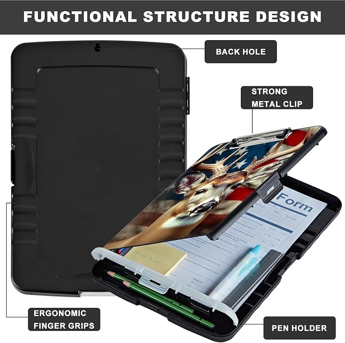 Clipboard with Storage, Heavy Duty Plastic Storage Clipboard with Low Profile - Image 6
