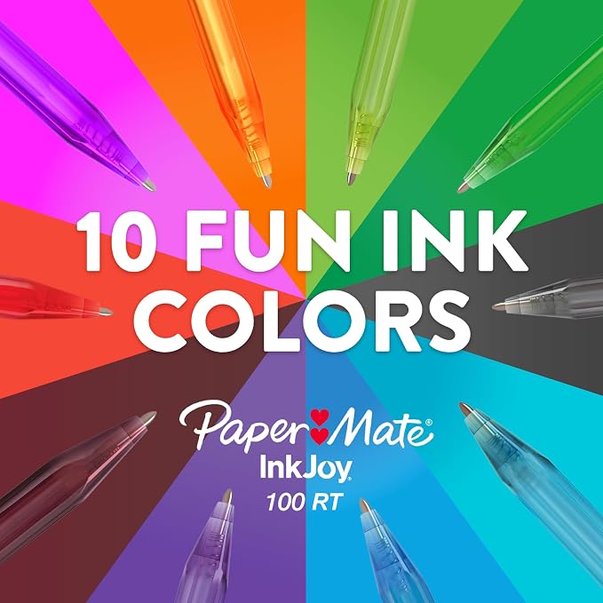 Paper Mate InkJoy 100RT Retractable Ballpoint Pens, Medium Point, Journaling - Image 6