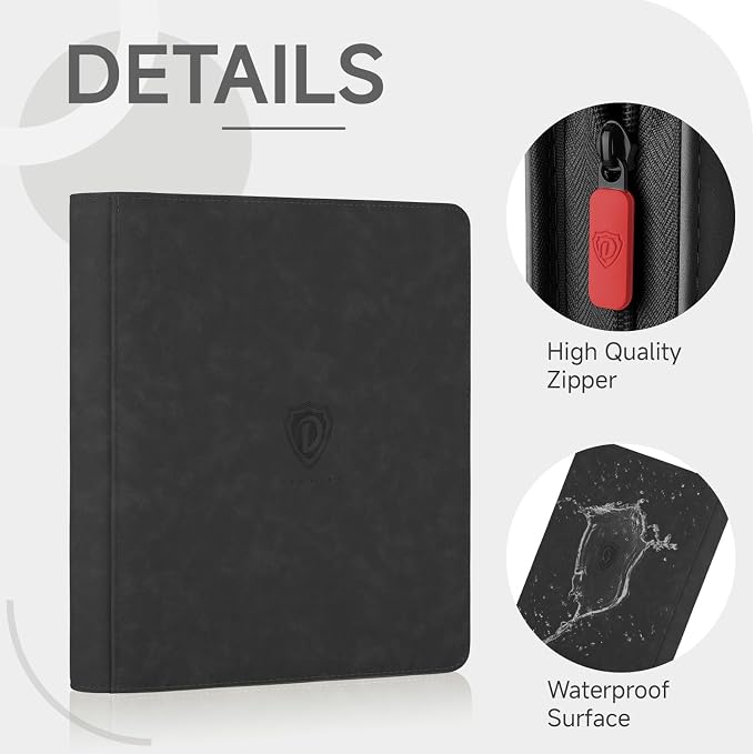 Trading Card Binder with Zip, 12 Pockets Card Binder, 720 Double Sided Pocket - Image 2