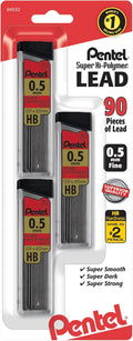Pentel Super Hi-Polymer Lead Refills, 90 Pieces by PentelofAmerica