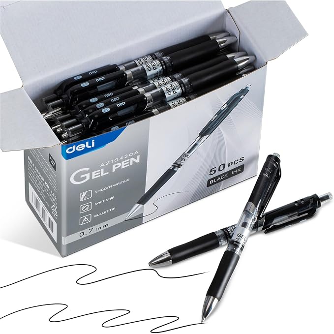 deli Gel Pens, Medium Point Pen 0.7mm, Smooth Writing, Fast Dry, No Bleed by delioffice