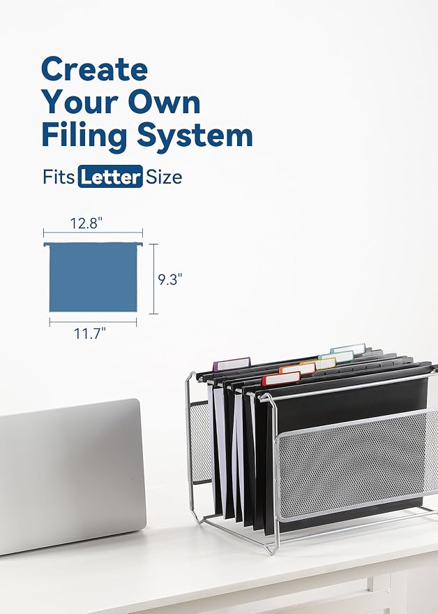 SortRax Plastic Hanging File Folders, Sturdy & Tear-Resistant, Letter Size - Image 5