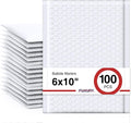 Fuxury Bubble Mailer 6x10" 100 Pack White Bubble Mailers Usable Size 6x9" Self by Fuxury
