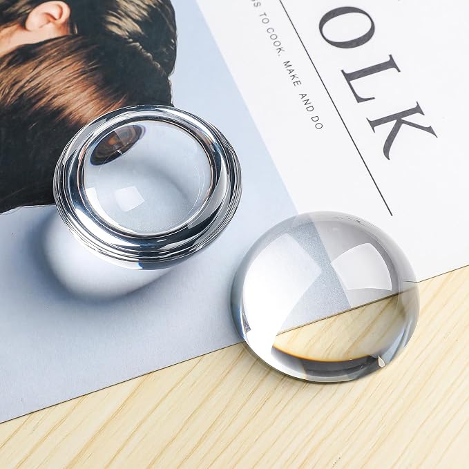 4pcs 2.4inch Crystal Dome Magnifying Paperweight, Reading Magnifier Glass Paper - Image 3