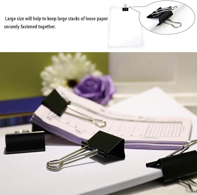 Extra Large Binder Clips 2 Inch, Big Paper Clamps - Image 4